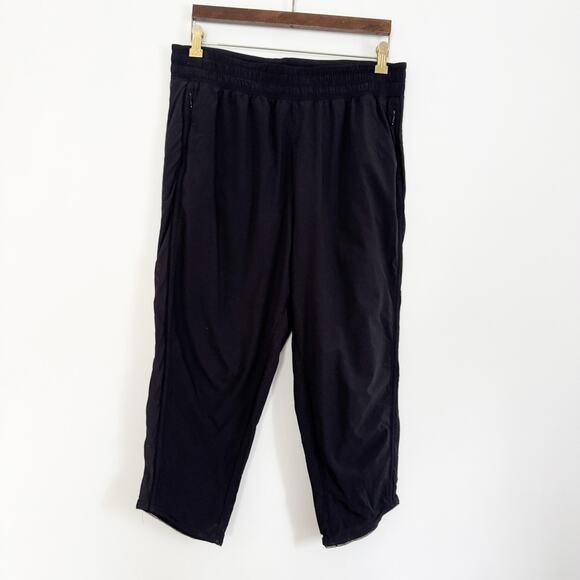 LULULEMON Side Mesh Crop Capri Pants Black 10 - Picture 1 of 8